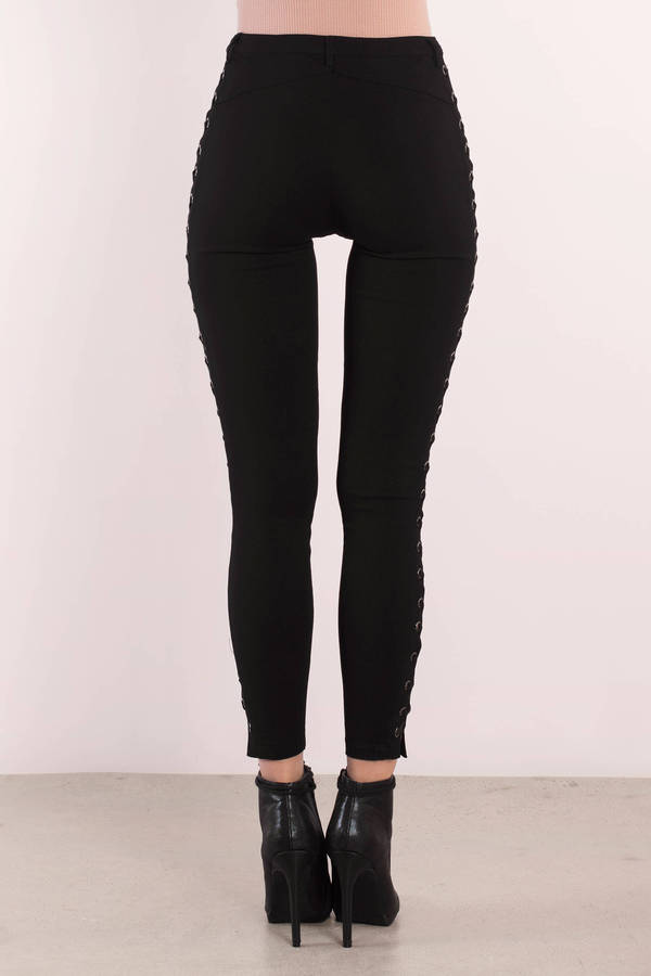 Amelia Side Lace Up Pants in Black - $29 | Tobi US