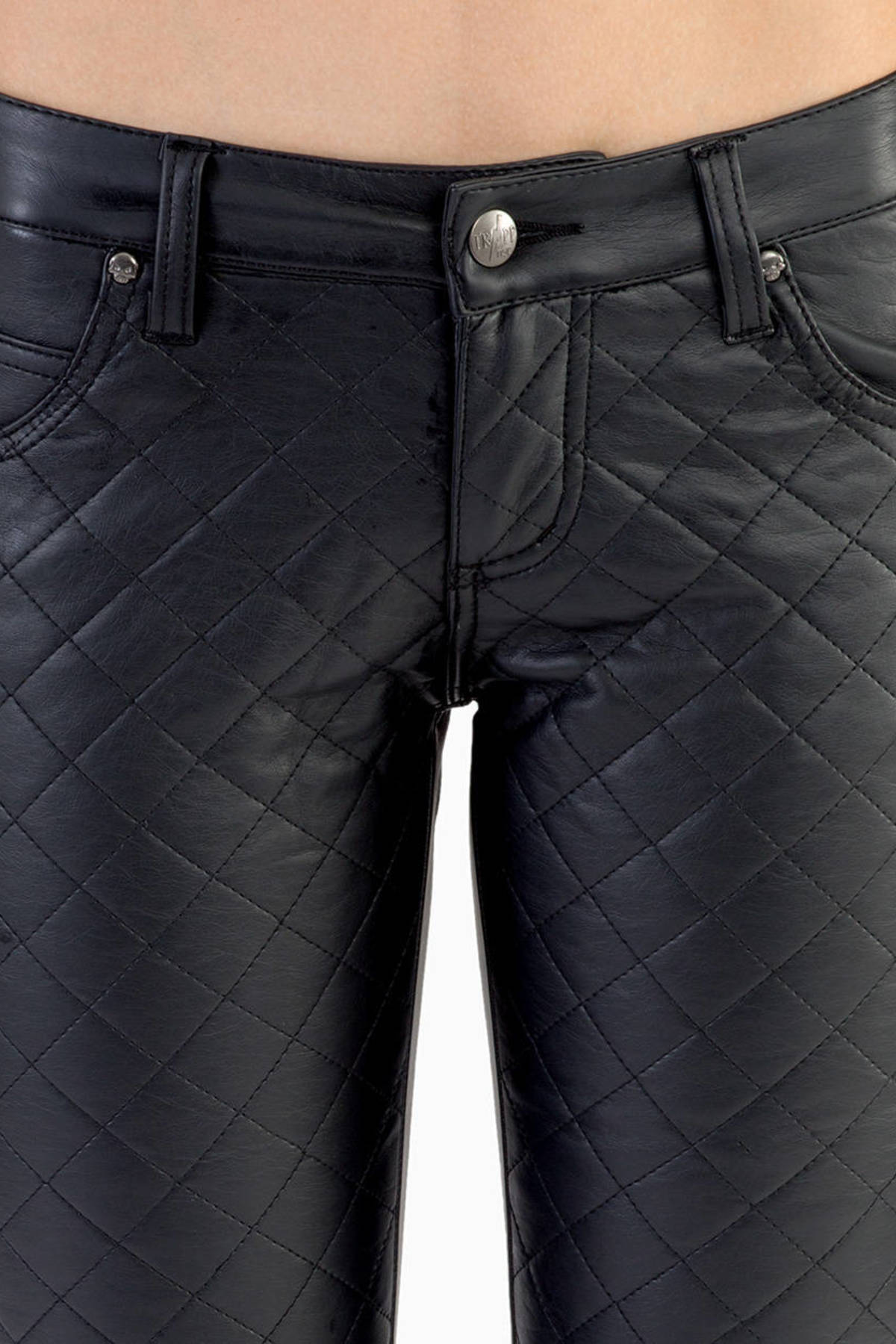 Cali Faux Leather Quilted Pant In Black - $52 | Tobi US