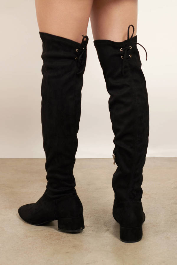Cross Knee High Boots in Black - $108 | Tobi US