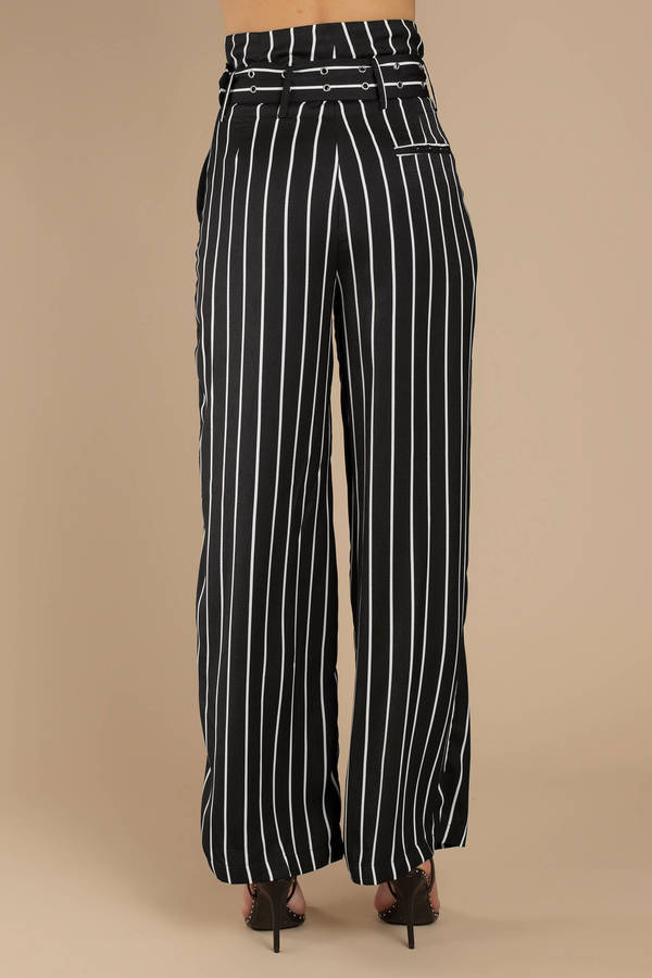 belted striped pants