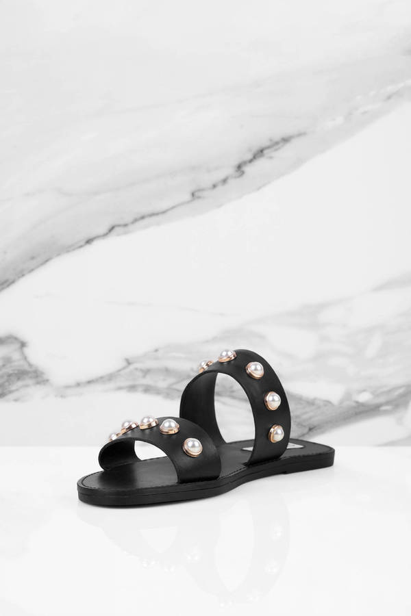 pearl black sandals