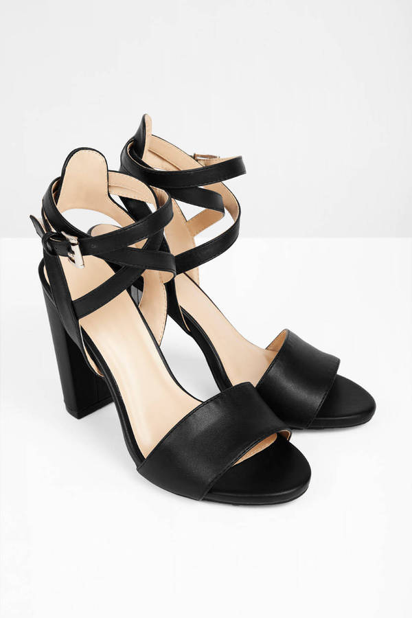 Marilyn Ankle Wrap Heel in Black - $17 | Tobi US
