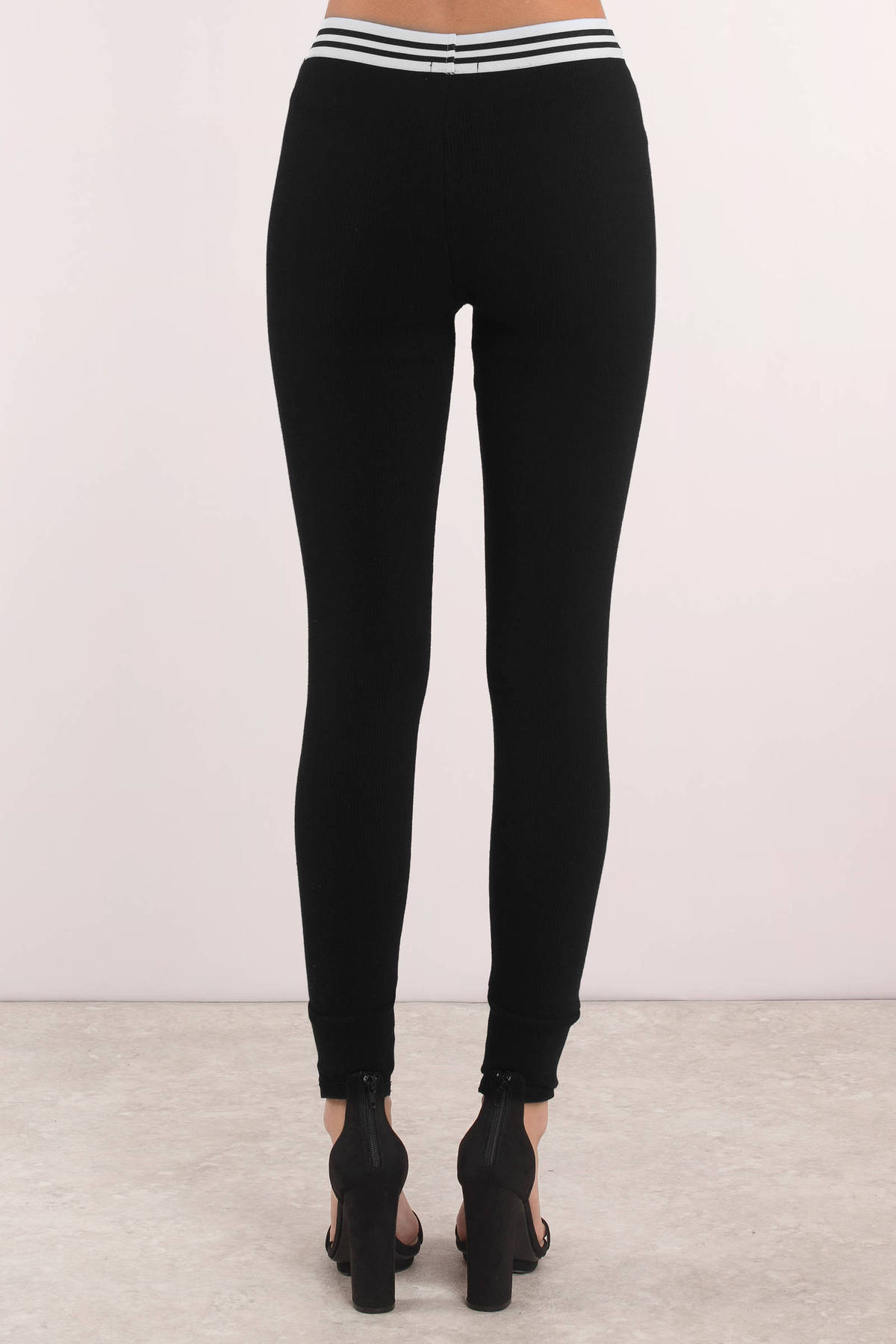 Cute Black Leggings - Stripe Detail - Black Leggings - $15 | Tobi US
