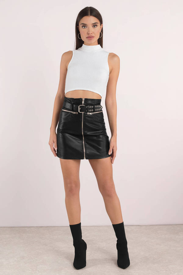 Rebel Rebel Pleather Moto Skirt in Black - $27 | Tobi US