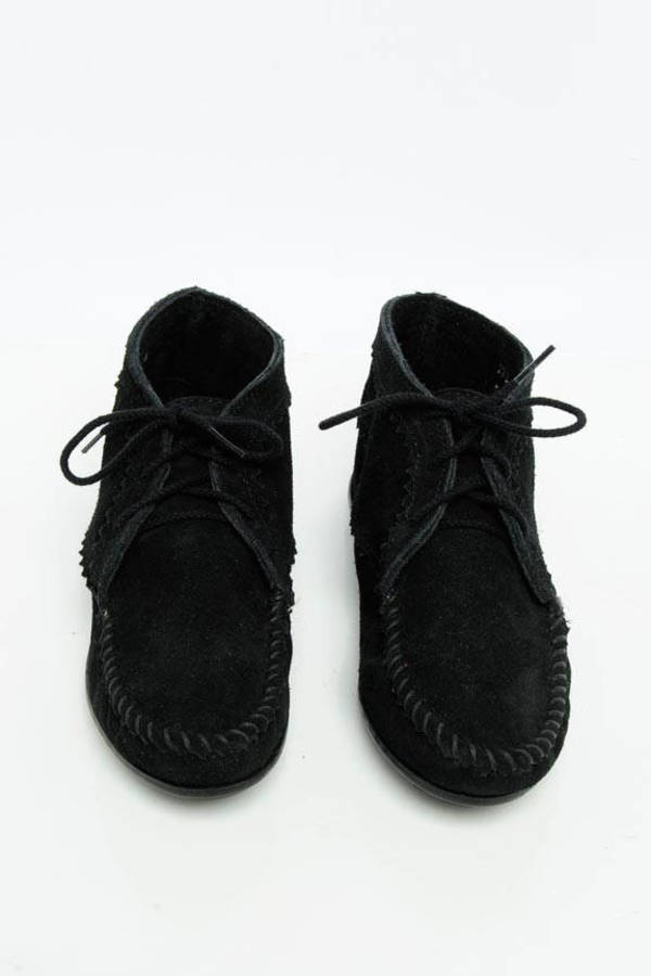 black moccasin booties