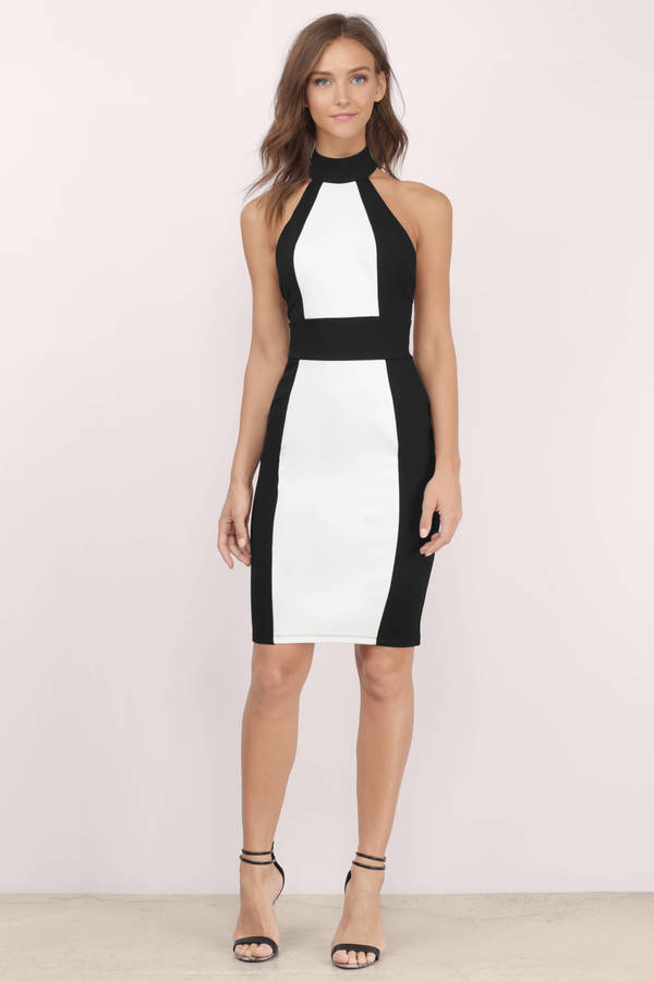 black and white bodycon dress for sale