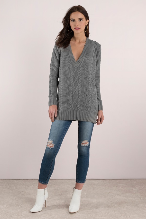 Grey Dress - Sweater Dress - Long Sweater - Day Dress - $22 | Tobi US