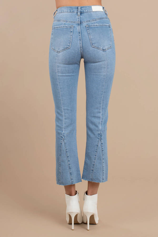Bombshell Fluted Jeans in Light Wash - $116 | Tobi US