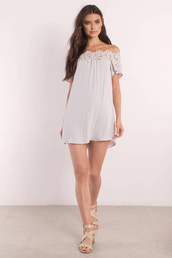 Cute Lilac Shift Dress - Off Shoulder Dress - Shift Dress - $78 | Tobi US
