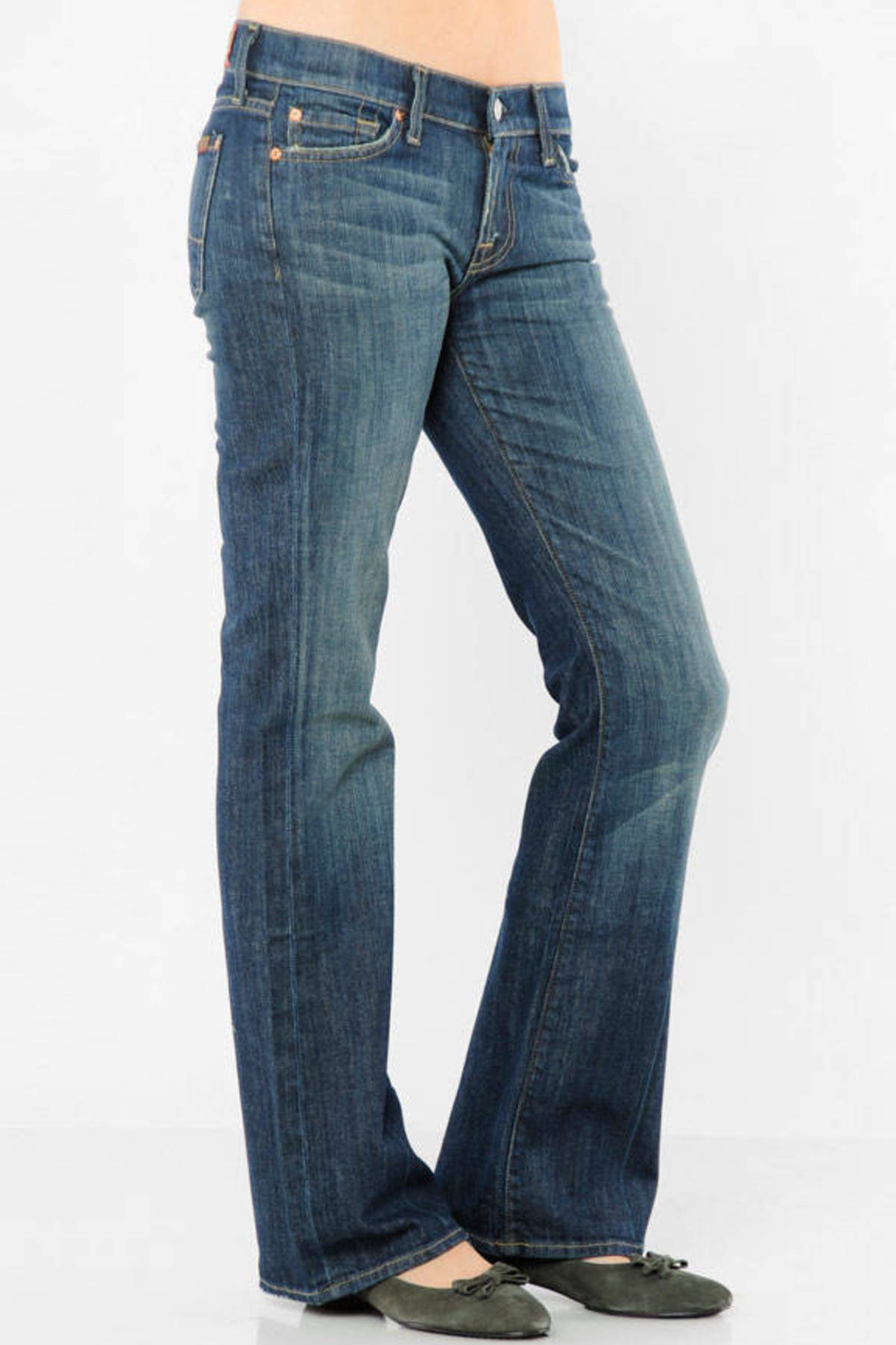 Bootcut Short Flip Flop Jeans in New York Dark - $46 | Tobi US