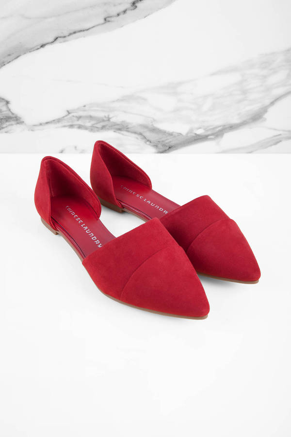 red suede flats