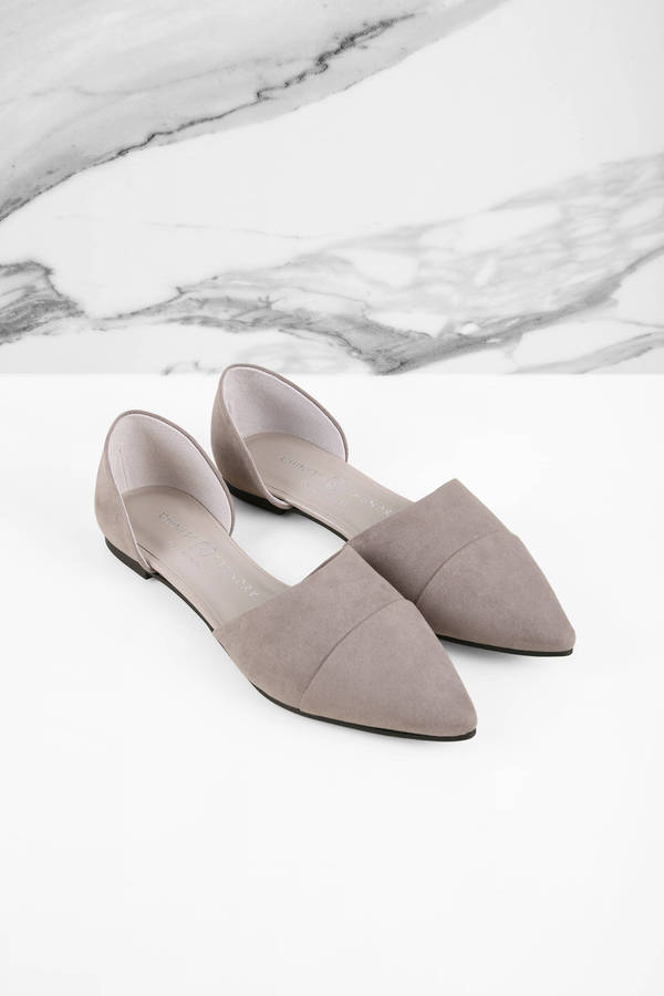 taupe suede flats