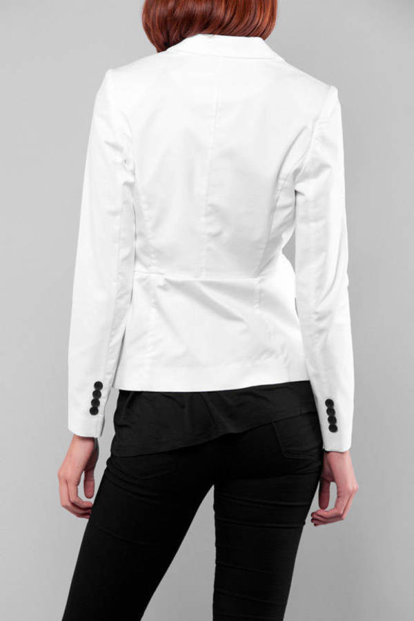 Single Button Blazer in White - $43 | Tobi US