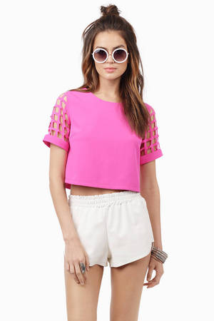 Berry Blouse - Pink Blouse - Short Sleeve Blouse - Berry Top - $6 | Tobi US