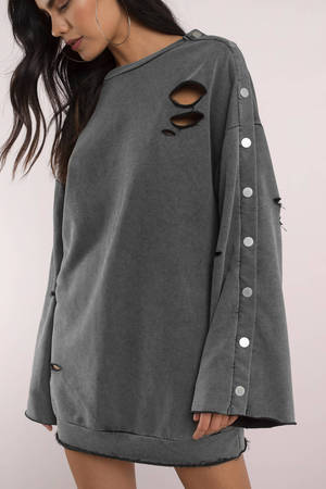 distressed hoodie dress