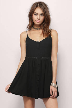 Black Skater Dress - Black Dress - Crochet Dress - Skater Dress - $23 ...