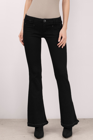 Cheap Black Denim Jeans - Black Jeans - Flared Jeans - Black Denim ...