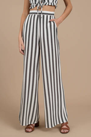 high waisted pants striped