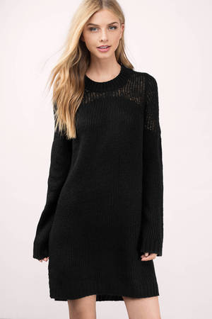 Knit Wit Sweater Dress in Black - $17 | Tobi US