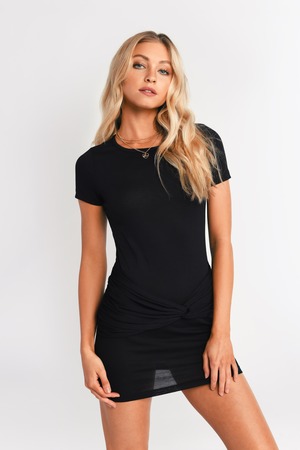 black bodycon tshirt dress