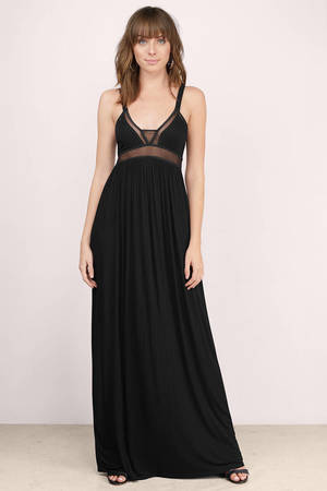 Trendy Black Maxi Dress - Black Dress - Sheer Dress - Maxi Dress - $14 ...