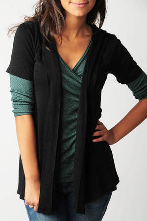 short sleeve hooded cardigan