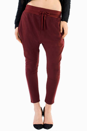 burgundy sweat pants