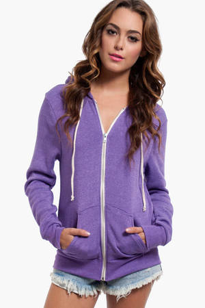 mens purple hoodie zip up