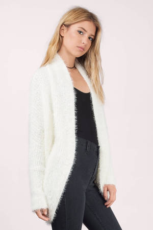 fuzzy cardigan sweater