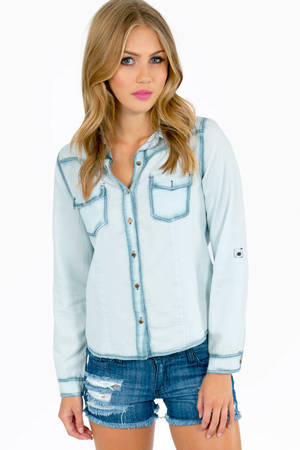 womens designer denim shirt