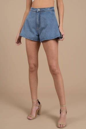 flare jean shorts