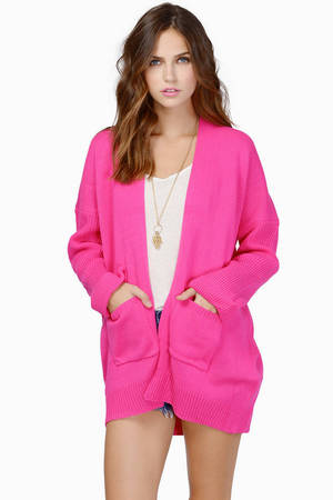 Cheap Pink Cardigan - Knitted Cardigan - Pink Cardigan - $15 | Tobi US