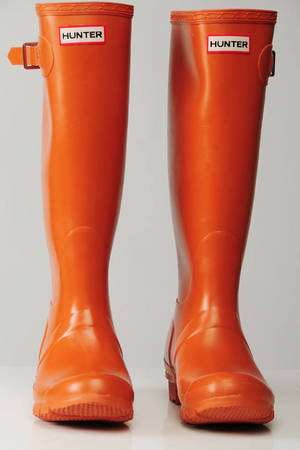 orange hunter rain boots