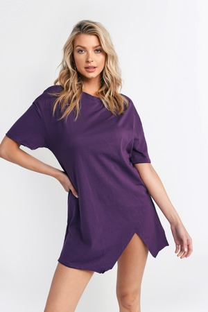 purple tee shirt dress