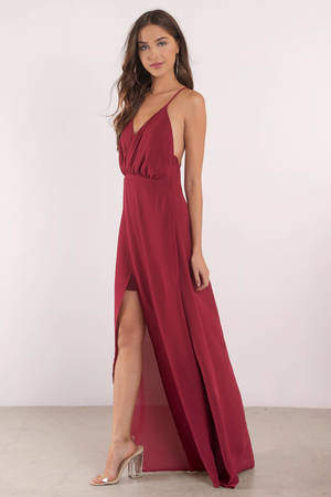Sexy Red Dress - Strappy Dress - Forest Red Maxi Dress - Maxi Dress ...