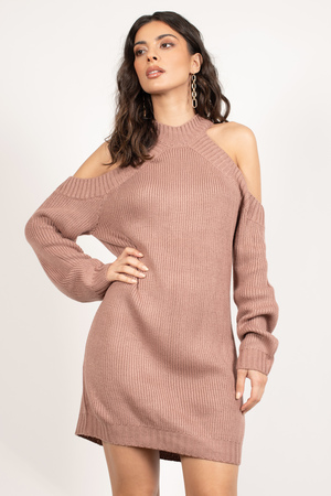 blush pink sweater dress
