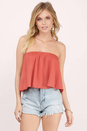 off shoulder red crop top