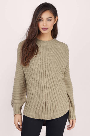 Taupe Sweater - Brown Sweater - Knitted Sweater - $21 | Tobi US
