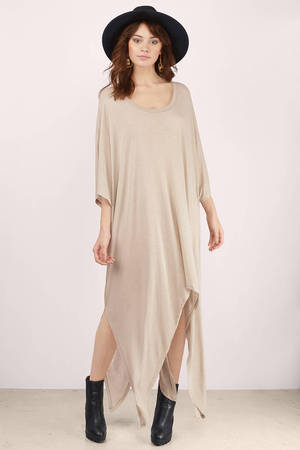 taupe t shirt dress