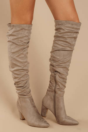 slouchy thigh high boots