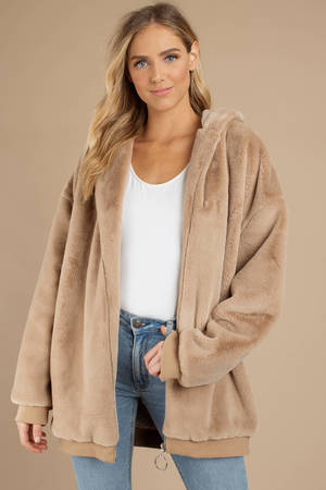 oversized faux fur hoodie