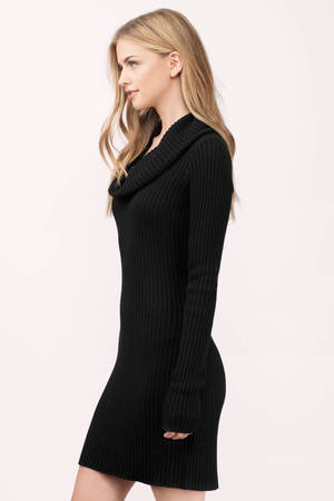 Mellie Cowl Sweater Dress in Black - $14 | Tobi US