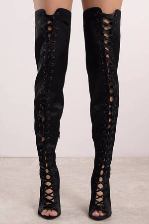 lace up thigh high boots australia