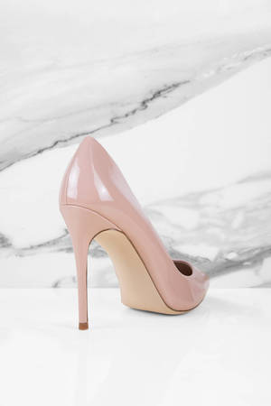 blush patent leather heels