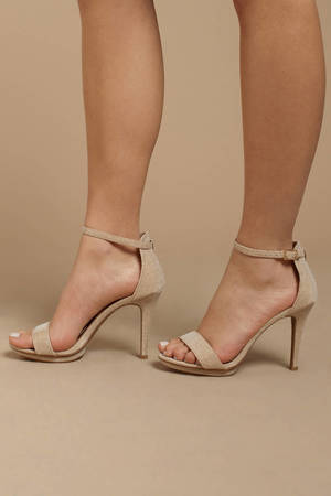 champagne ankle strap heels