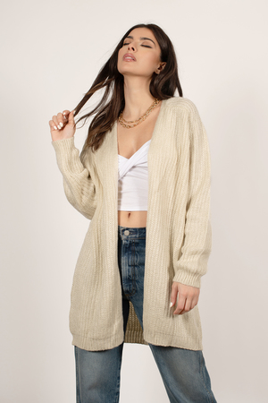 cream cardigan