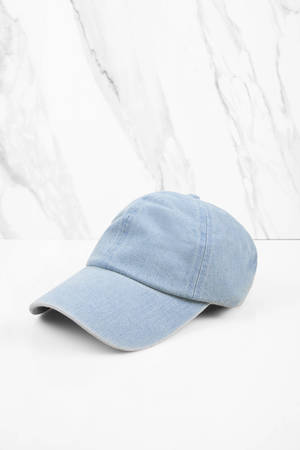 light denim baseball cap