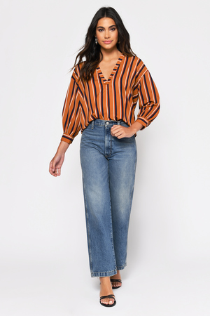 oversized striped blouse