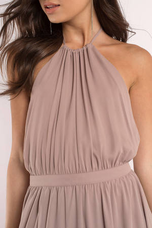 all about love taupe maxi dress