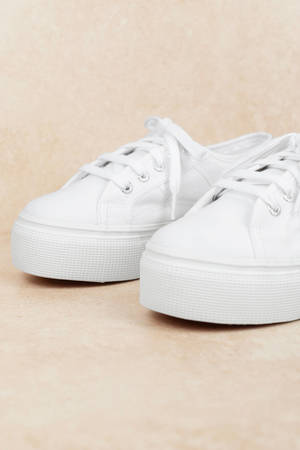 superga white sneakers platform